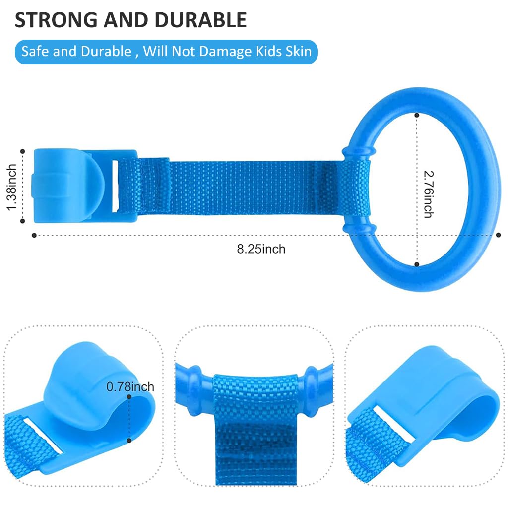 SNOWIE SOFT Baby Pull Up Ring for Crib with Secure Snap Buckle & Smooth Plastic Grip | 2Pcs Set for 6–18 Months