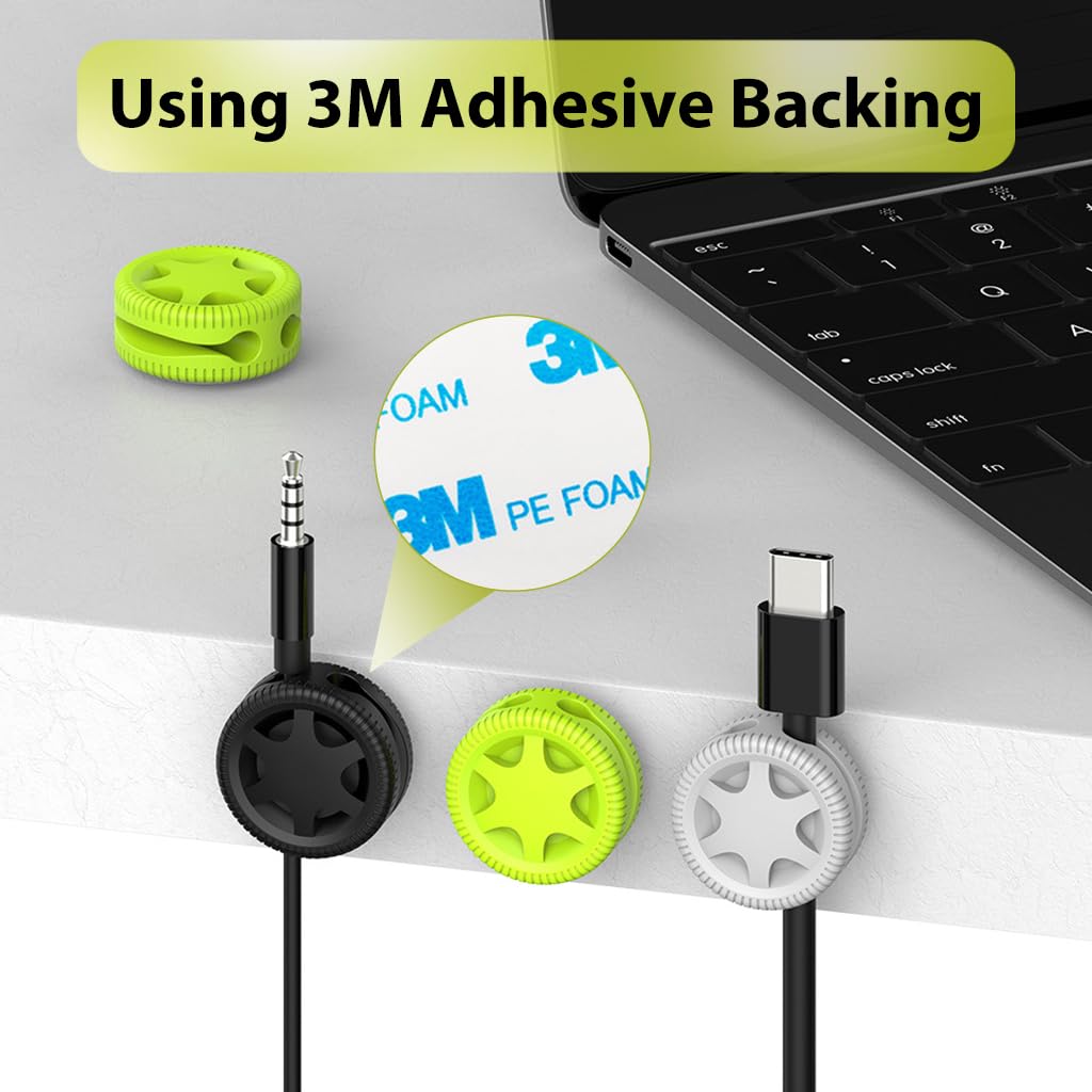 Serplex Cable Organizer for Desk and Home with Dual Slot Design and Silicone Build | 6 Pcs