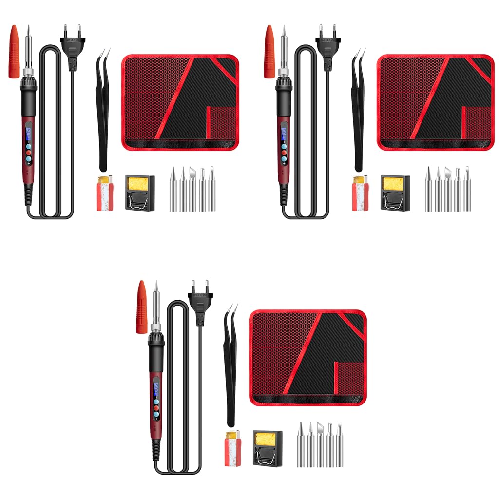 Serplex Soldering Iron Kit for Electronics Repair with LCD Display 33PCS Set | 60W 180–500°C Adjustable