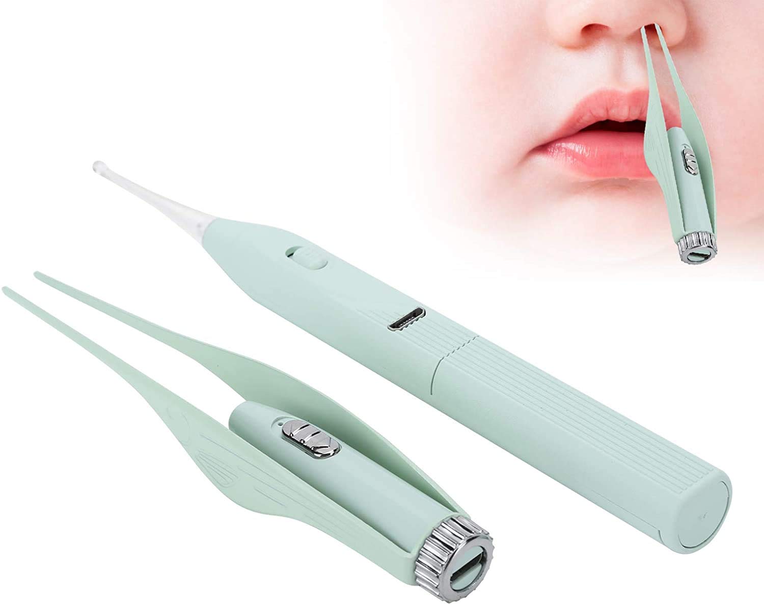 MAYCREATE Ear Cleaner Kit with LED Light for Safe Wax Removal featuring 3pcs Tools | Stainless Steel Design for Baby and Adult Use