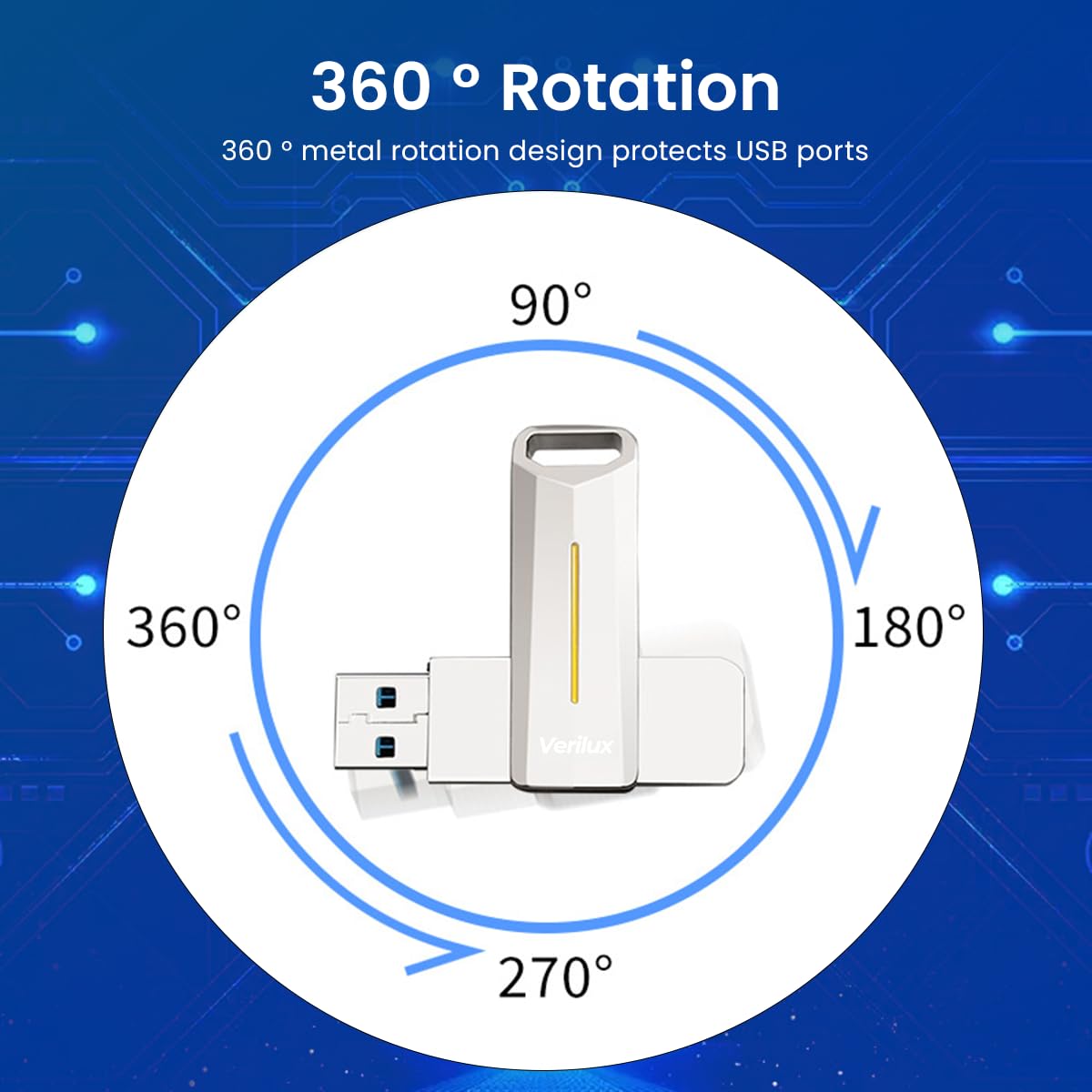 Verilux® USB Flash Drive 128GB USB 3.2 Flash Drive High Speed Reading & Writing Pendrive Universal USB Mini External Flash Drive for Laptop Portable Flash Drive for Travel