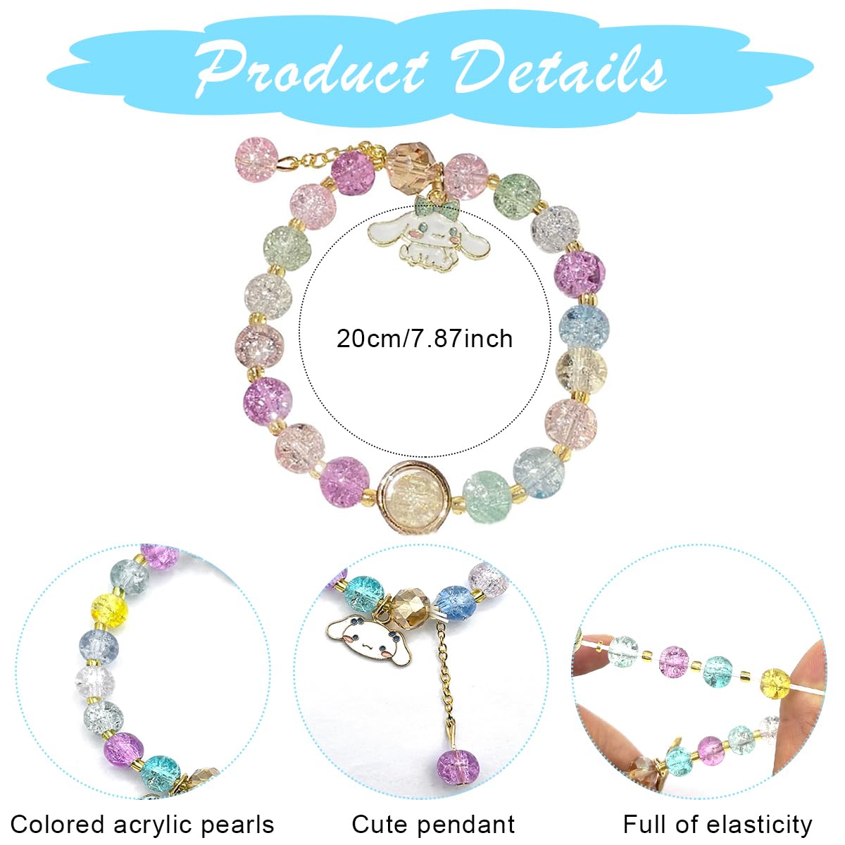 PATPAT Girls Cinnamoroll Accessories Set Fashion Cinnamoroll Wardrobe Accessories Gift Set of 10Pcs Cinnamoroll Girls Headband Woven Rope Hair Tie Hair Clips Plush Hair Scrunchie Finger Rings