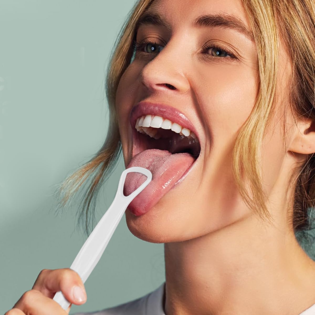 HANNEA Tongue Scraper Cleaner for Fresh Breath with 3 in 1 Double Head Design | Soft Bristles and Nubs