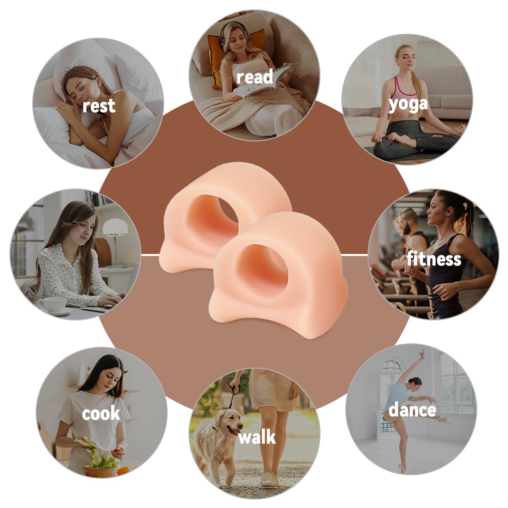ZIBUYU Toe Spacers for Bunions and Pedicure Care with Dual Sizes M*2 L*2 | Soft Gel Reusable Design