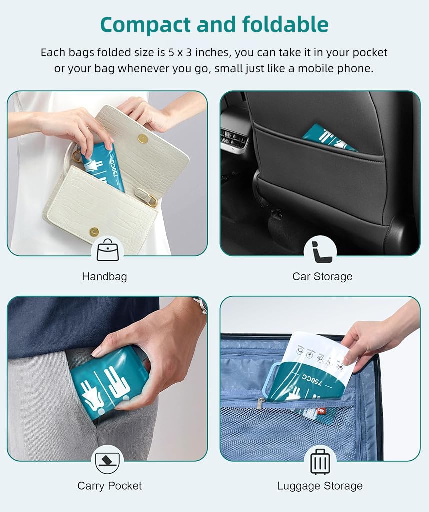 Proberos Urine Bags for Outdoor Driving and Camping with Ziplock Handle | 5Pcs 750cc PE