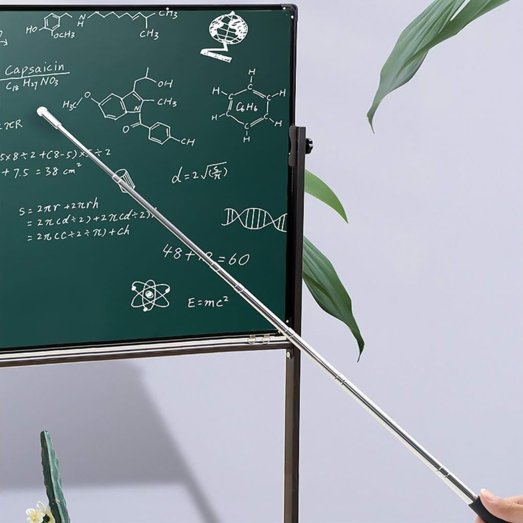 Climberty Telescopic Teachers Pointer for Presentations with Stylus Tip and ABS Handle | 1M Stainless Steel Extendable Tool in Black