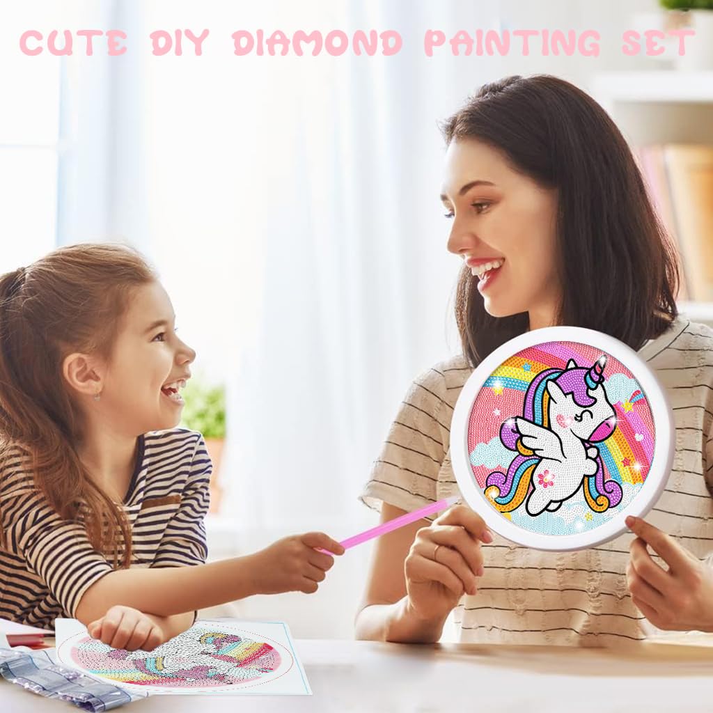 Zibuyu 5D Unicorn Diamond Painting with Frame 20x20 cm for Kids 6-12 | DIY Art Kit