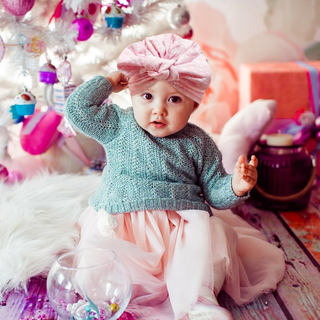 SNOWIE Soft Baby Girl Caps Set for Newborn Gifts featuring Bow Design and Cotton Blend Warmth