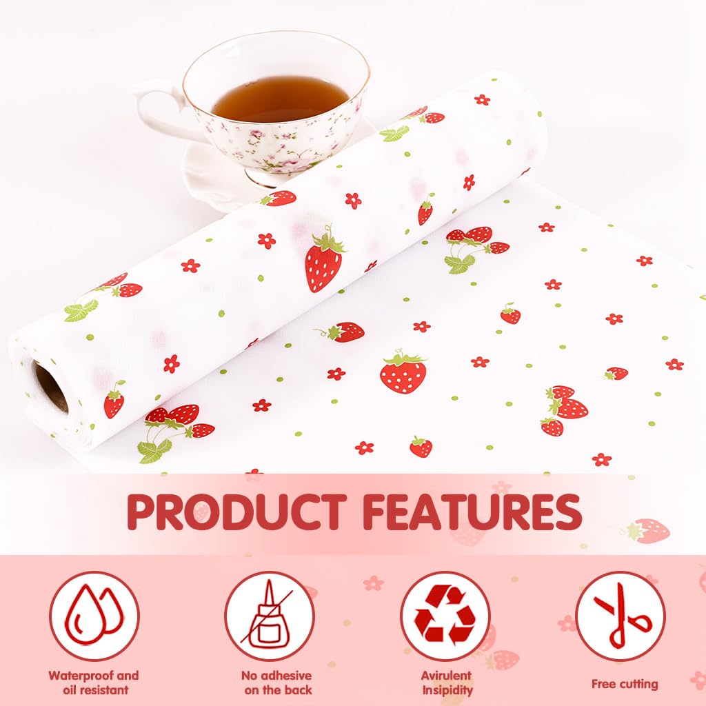 HASTHIP PET Cabinet Liner for Kitchen and Drawers featuring Trim to Fit Design 30x500cm | Rose Flower Waterproof Shelf Mat