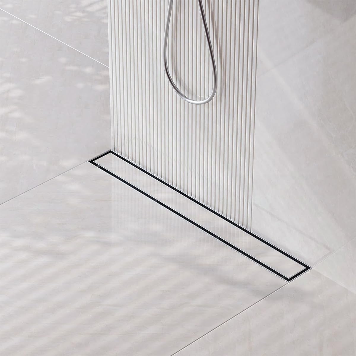 Serplex Linear Shower Drain for Bathrooms with Tile Insert Grate 23.6x3.9 in 304 Stainless Steel