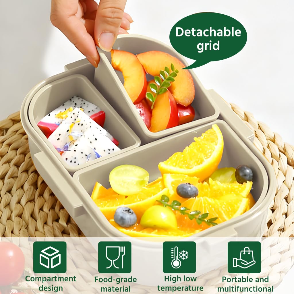 Supvox Bento Box for Kids with No BPAs and Chemical Dyes in Off White | Safe Lunch Container