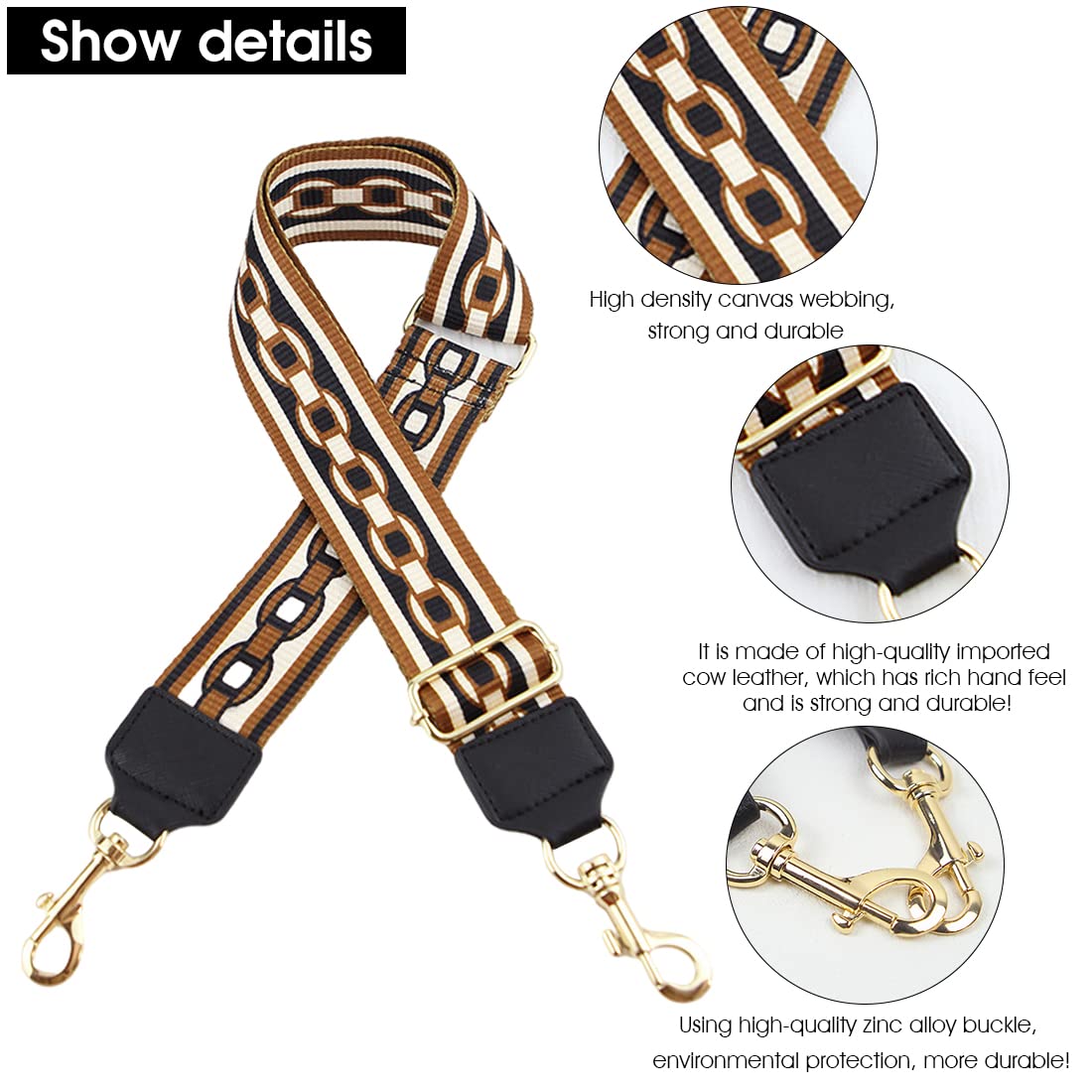 PALAY Bag Straps for Sling Bags featuring Adjustable 30–53 in Length and Metal Buckle | Canvas Webbing Shoulder Strap