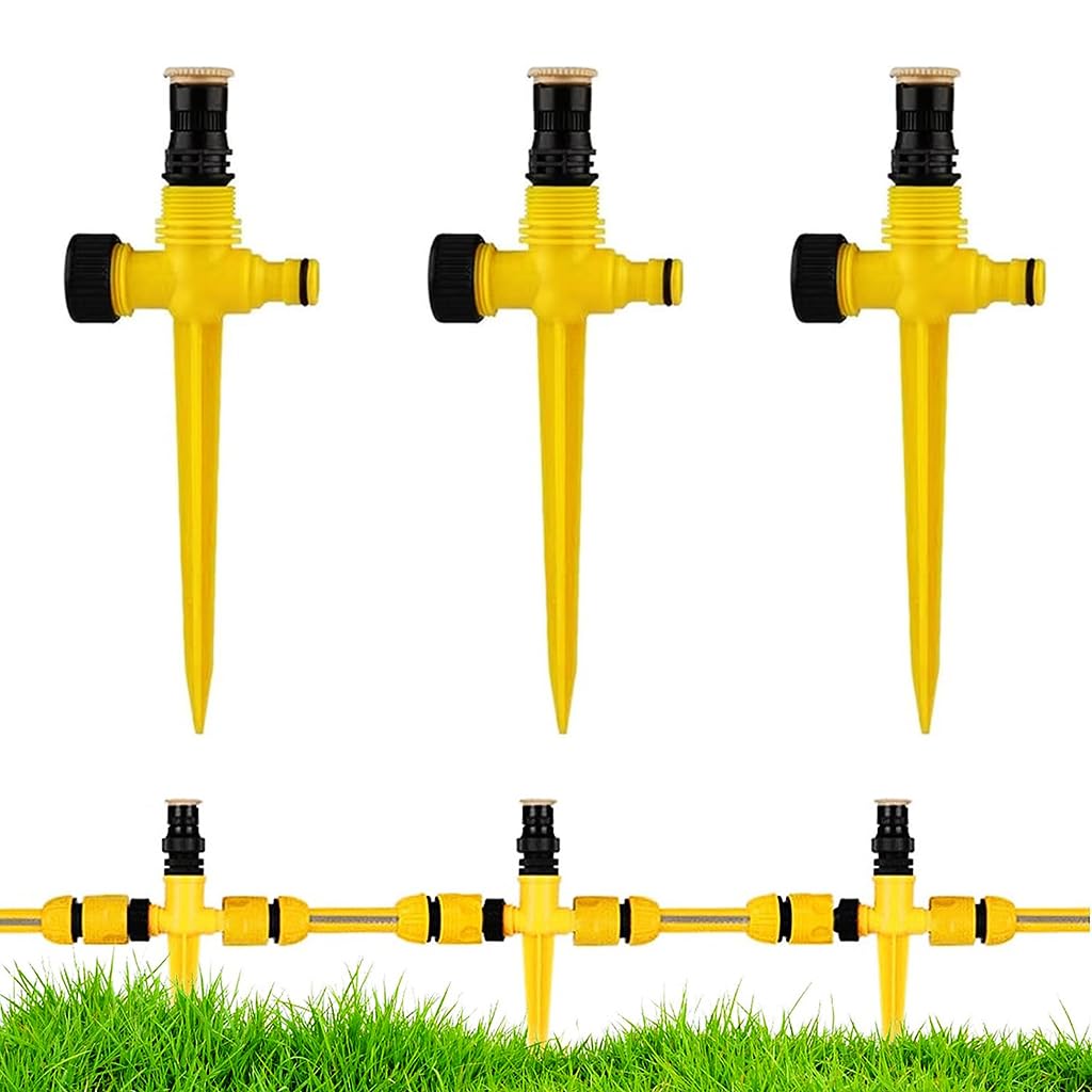 HASTHIP Garden Water Sprinkler for Lawn and Outdoor Use with 360° Rotation | 3 Pcs ABS Irrigation System