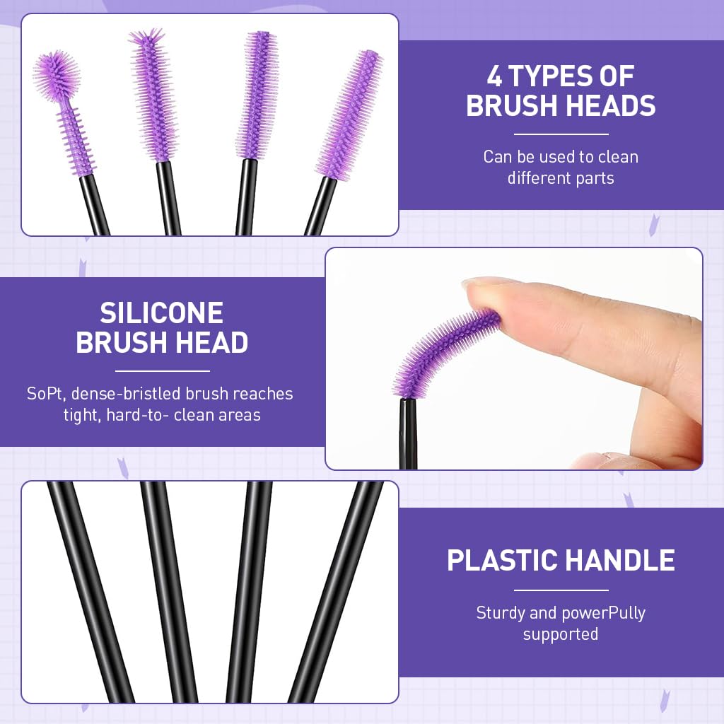 ELEPHANTBOAT Nook and Cranny Cleaning Brushes 20 Pcs for Sewing Machines with 4 Bristle Shapes