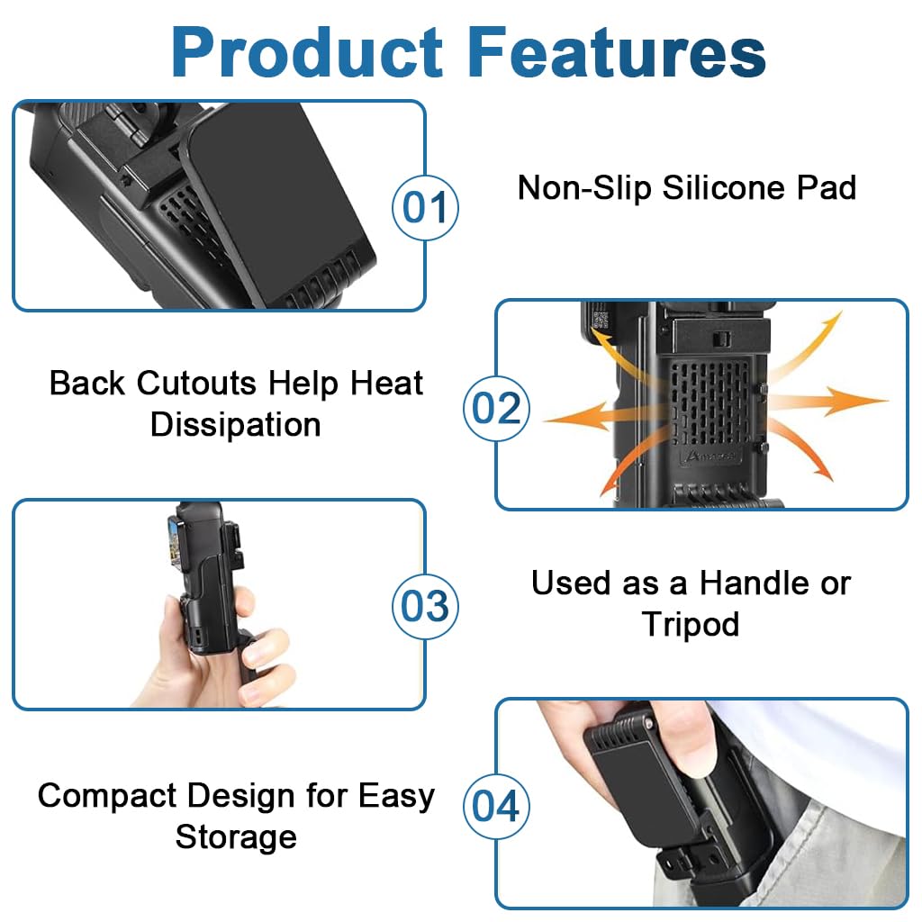 ZORBES Magnetic Wall Mount Folding Bracket for Pocket 3 featuring Ultra Strong Base | Adjustable PC Holder for Portable Outdoor Filming