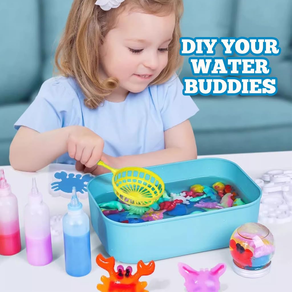 PATPAT Magic Water Elf Art Craft Kit for Kids with 4 Pigments and 6 Animal Molds | DIY Fun