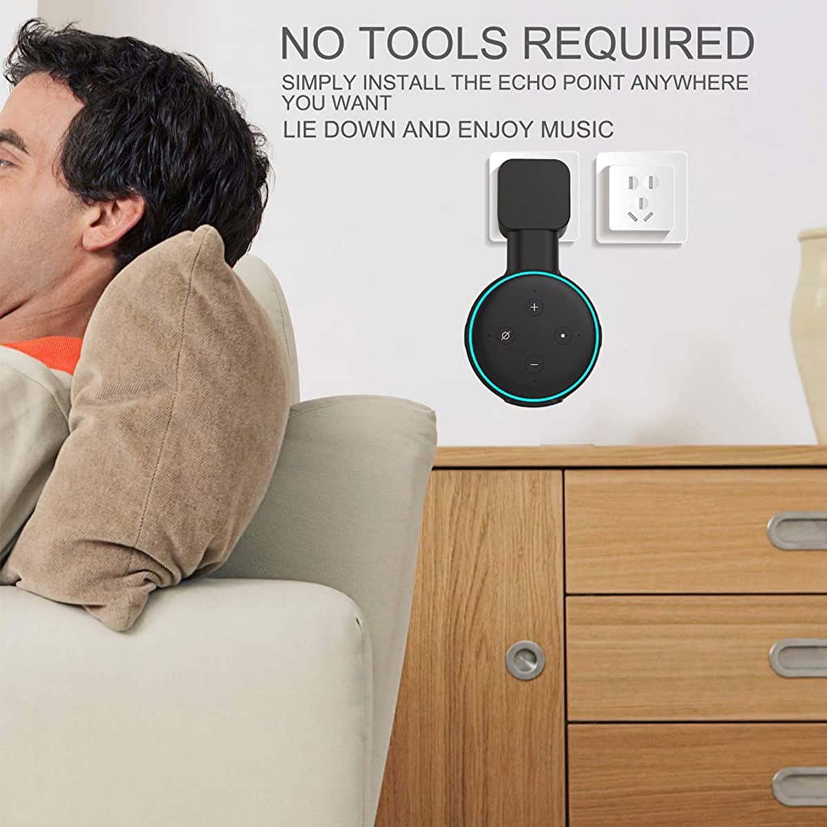ZORBES Wall Holder for Alexa Echo Dot 3rd Generation with 4.13 in Fit | Cord Organizer