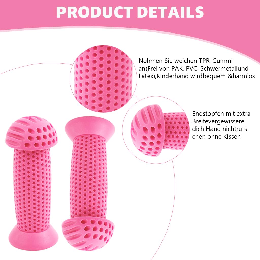 Proberos Kids Bike Handle Grip 3.9 in Soft Silicone with Porous Anti Slip Design Pink