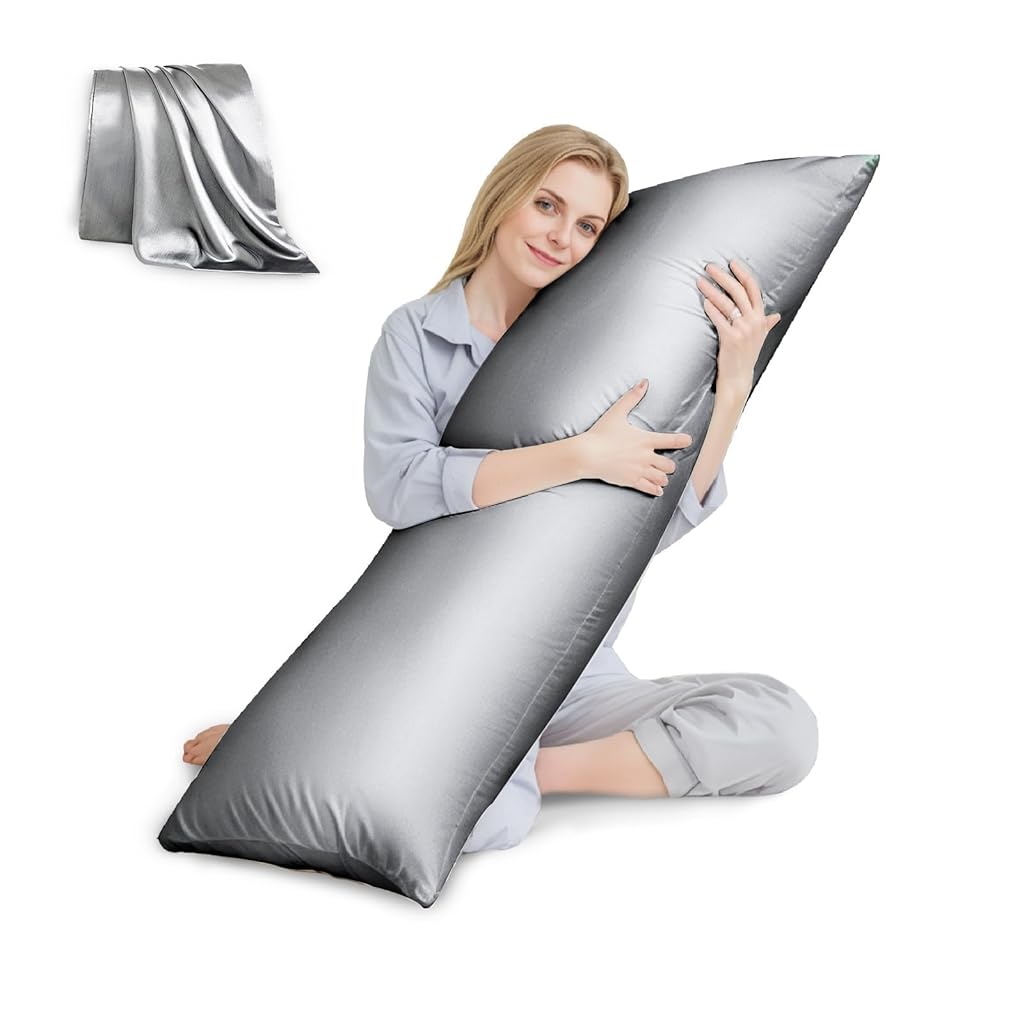 HASTHIP® Body Pillow Cover Ice Silk Polyester Cool Summer Body Pillow Over Universal Slip-in Pillow Cover Lumbar Pillow Cover, 20x54 inches