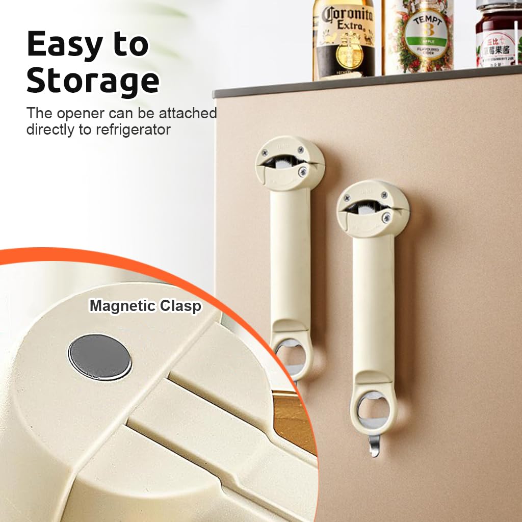 HASTHIP Jar Opener for Jars Up to 3.75 in with Retractable Head and Stainless Steel Teeth | Magnetic Storage