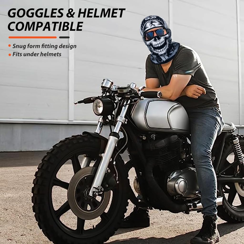 Optifit Balaclava for Motorcycle Riding and Outdoor Sports featuring Skull Design | Quick Dry Breathable Full Face Mask