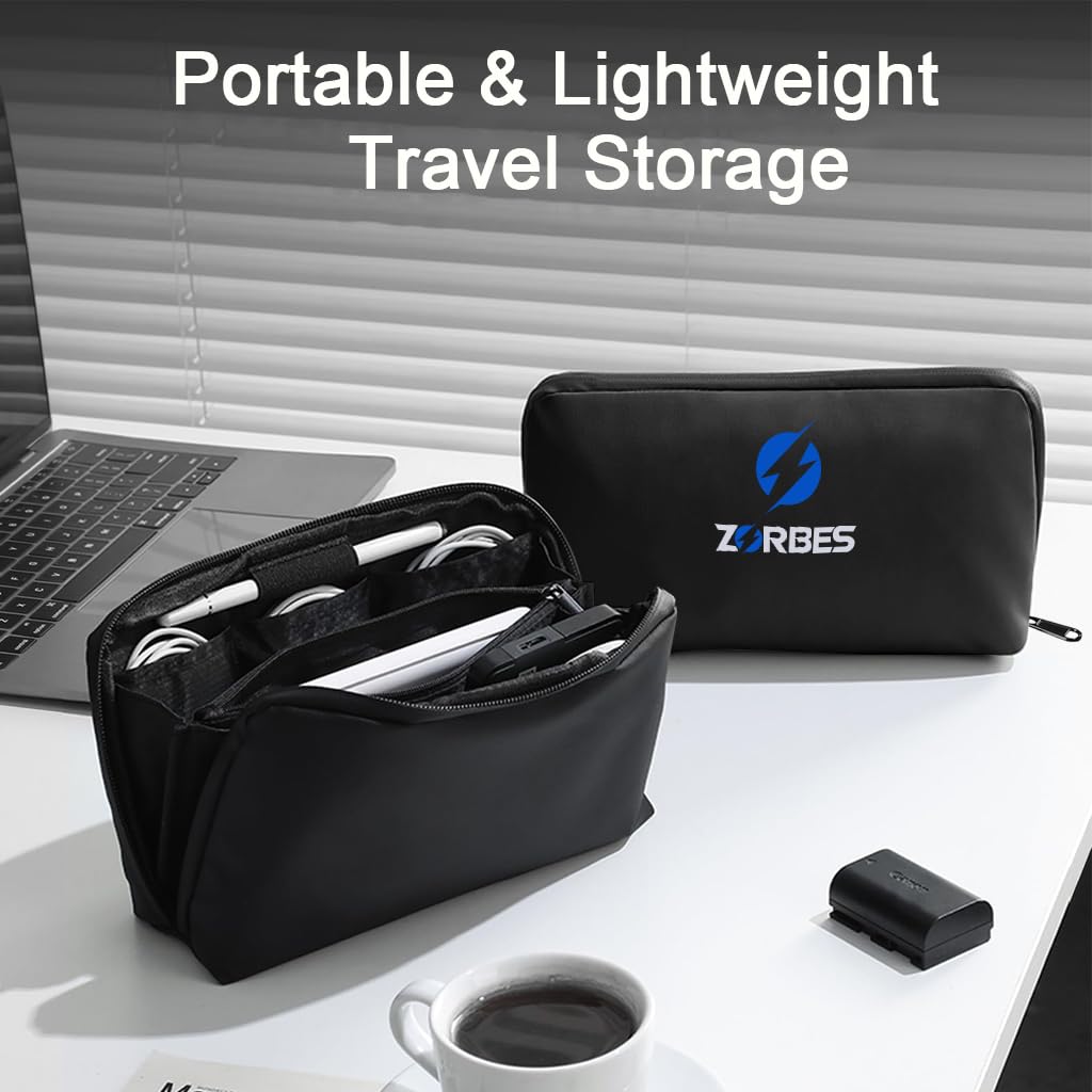 ZORBES Cable Organizer Bag for Travel featuring Multi Compartments and Waterproof Material | 154x153x152mm