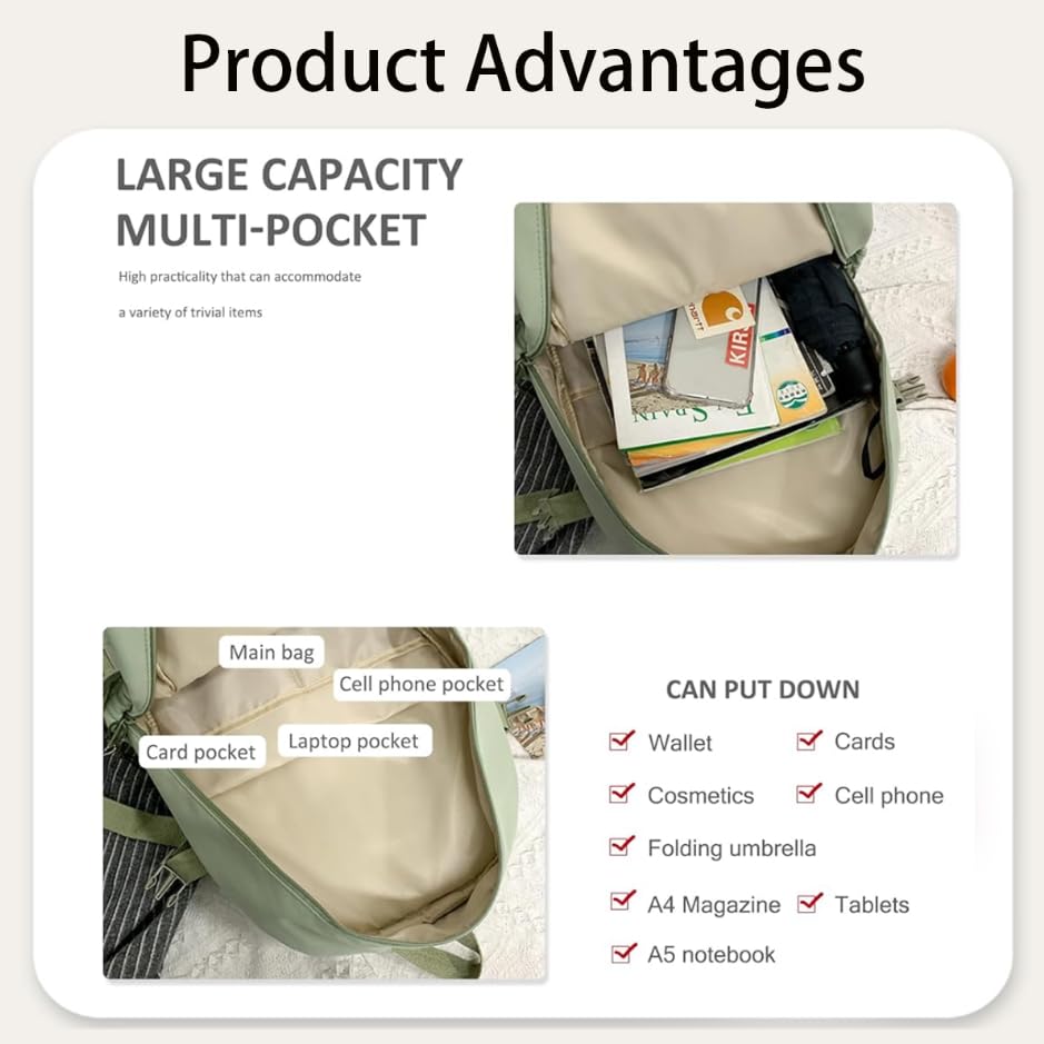 Zibuyu Backpack for School and Travel with Multi Pocket Laptop Sleeve | Waterproof Black Bag