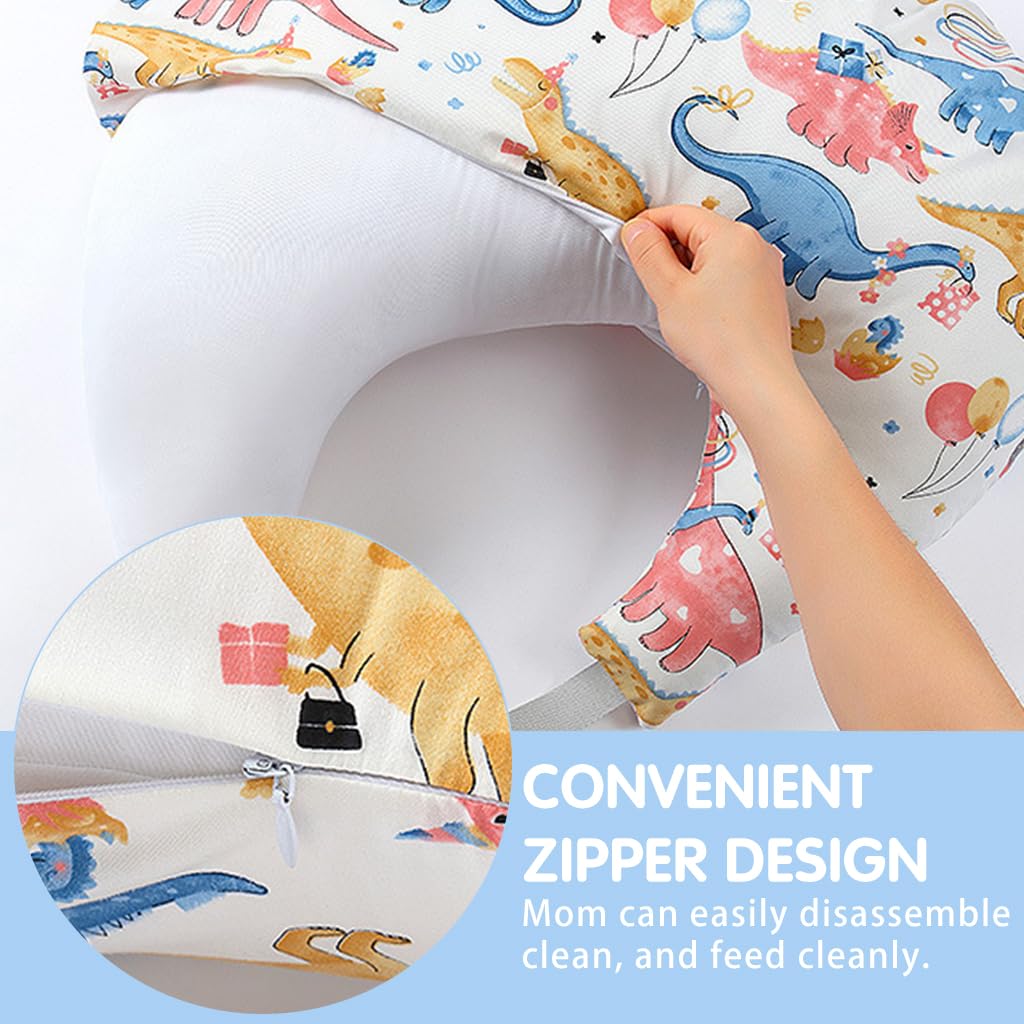 SNOWIE SOFT Baby Feeding Pillow for Breastfeeding with Adjustable Neck Belt and Pure Cotton Cover | Support Cushion for Mom and Infant
