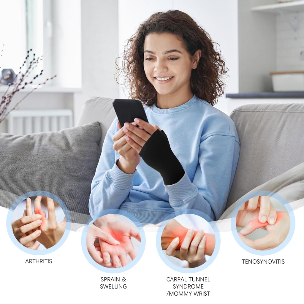 HANNEA Finger Arthritis Compression Gloves for Pain Relief featuring Reusable Gel Sleeve 2PCS