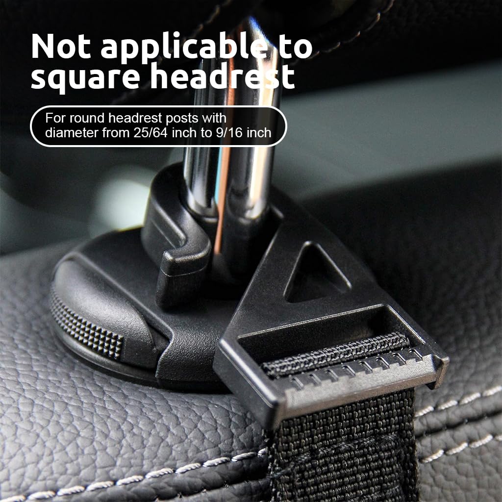 STHIRA Car Headrest Hooks for Backseat Storage with Curved Slot Design 17.6lbs Capacity | 8PCS Durable Plastic Organizer