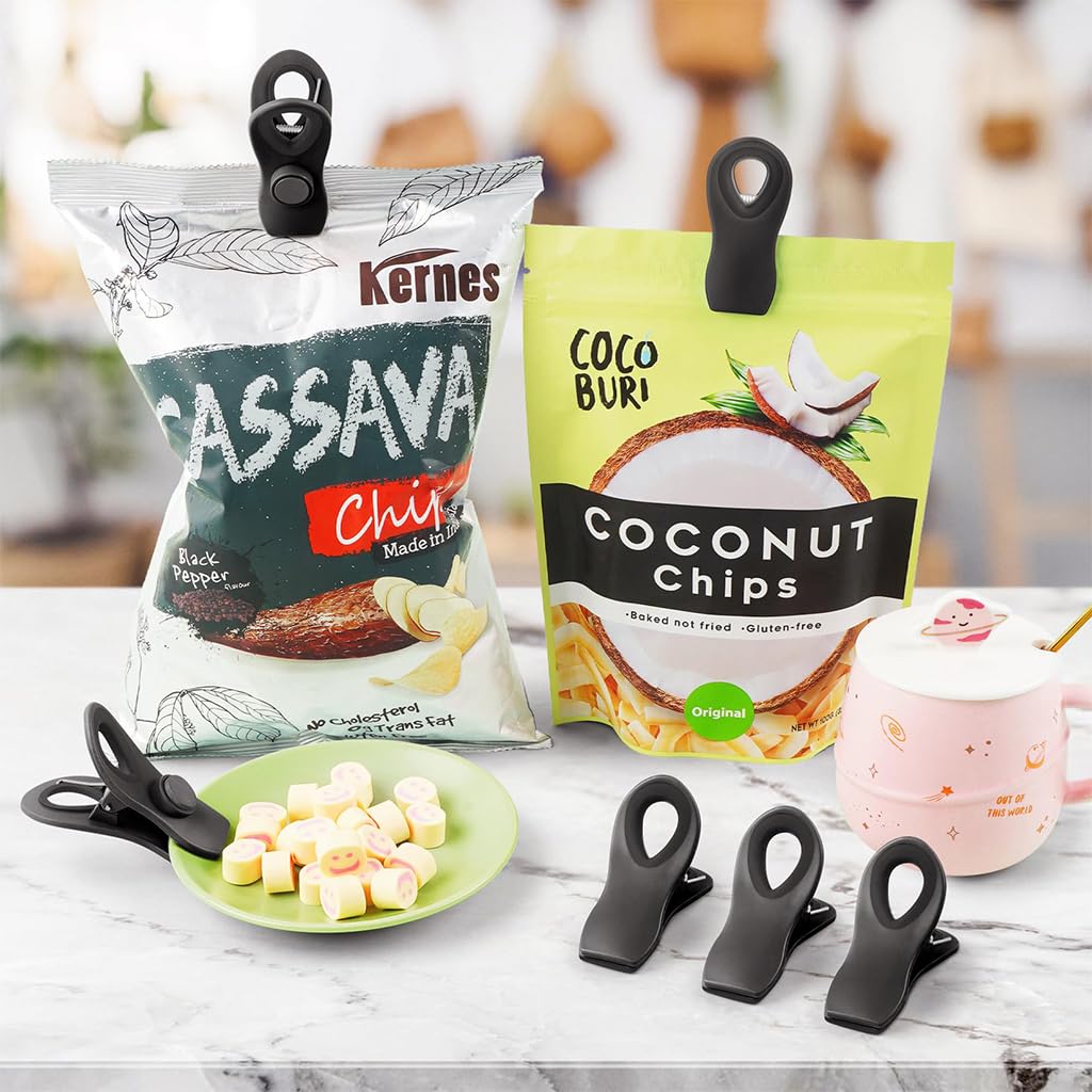 HASTHIP Magnetic Clips for Kitchen and Office with Strong Back Magnets | 6pcs Plastic Set