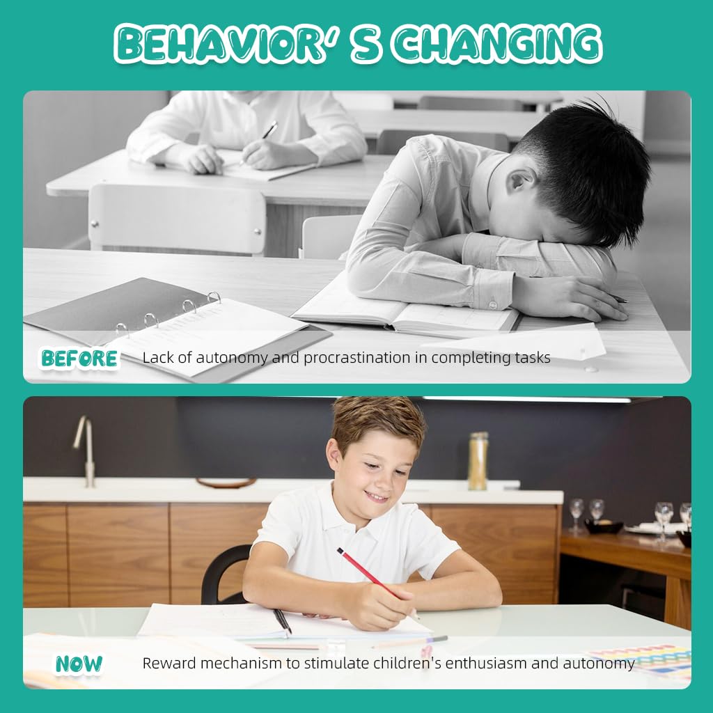 PATPAT Kids Reward Chart with 27 Custom Behavior Sheets and 2280 Color Stickers | Magnetic Habit Tracker