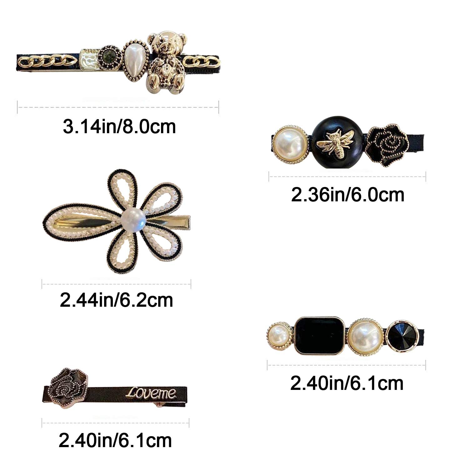 ZIBUYU Hair Pins for Women Stylish Latest Barrettes Charms Pearl Korean Fancy Hair Pins for Women & Girls Non-Slip Side Pins Hair Accessories Women and Girls Gifts - 11 Pcs