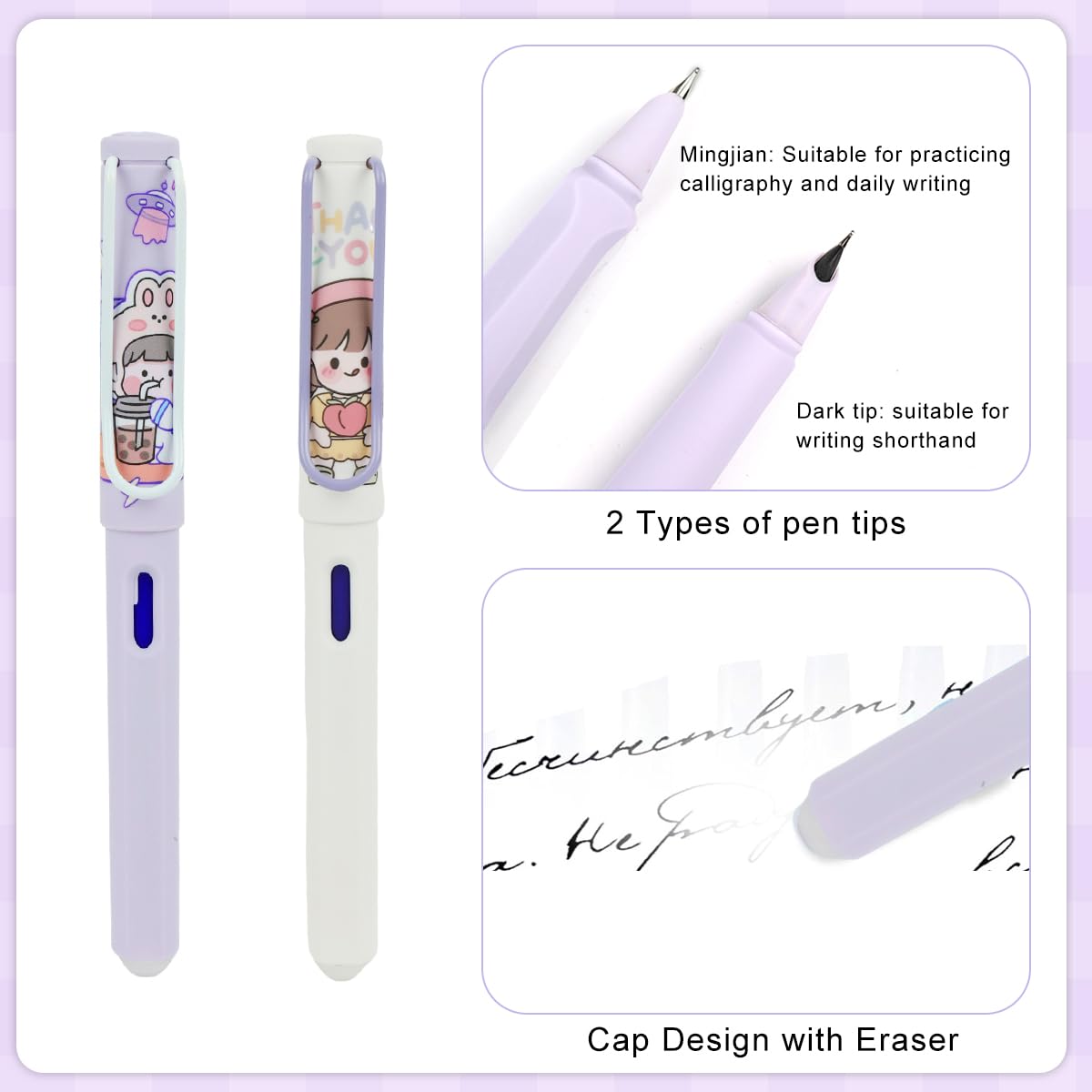 Climberty Fountain Pen for Students with 0.38mm Tip and Erasable Blue Ink | Refillable Writing Kit for School and Office