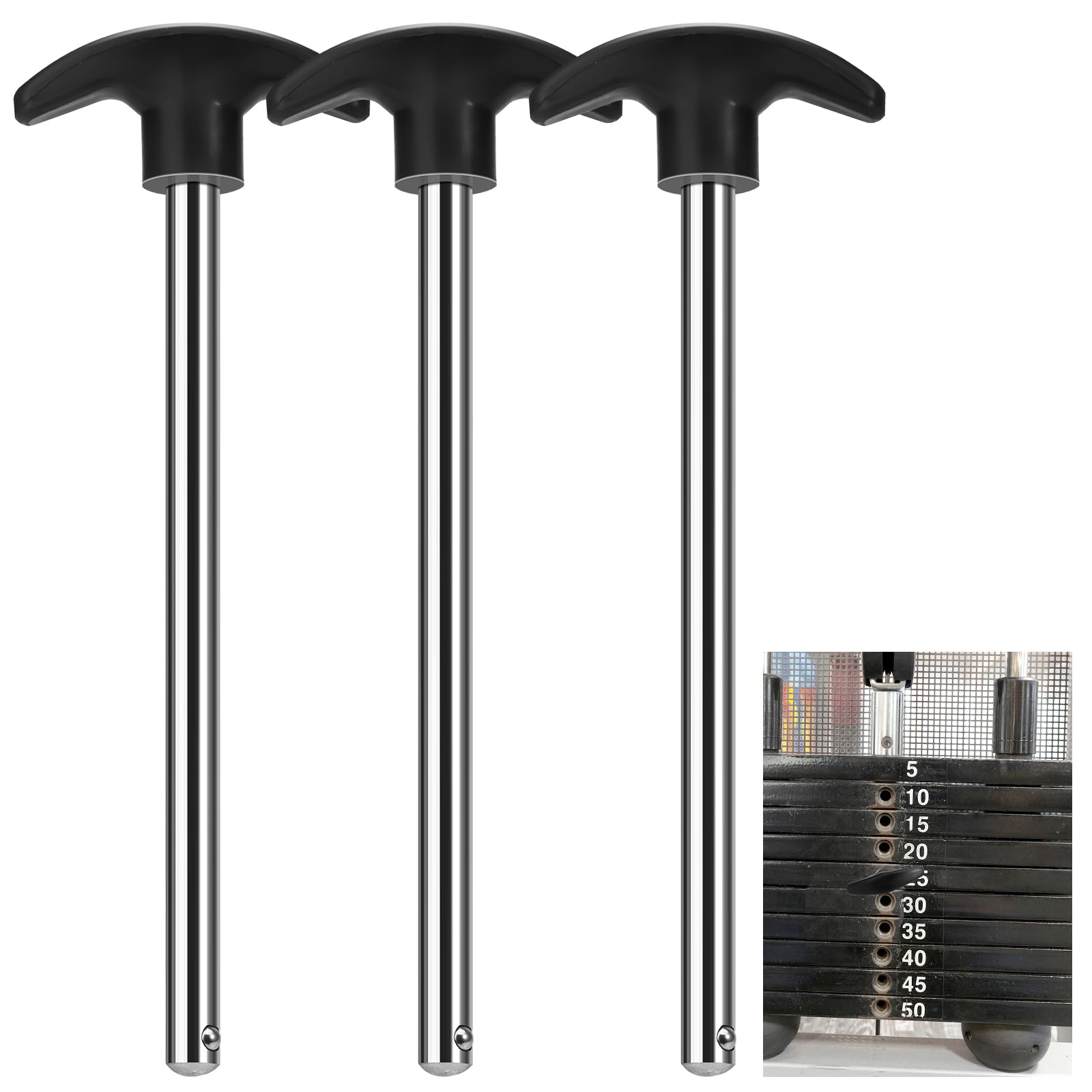 Proberos® 3 Pcs Weight Stack Pin, Gym Pins for Stack,Weight Lifting Universal Home Commercial Strength Training Equipment Machine Pin Insert Accessories（3/8