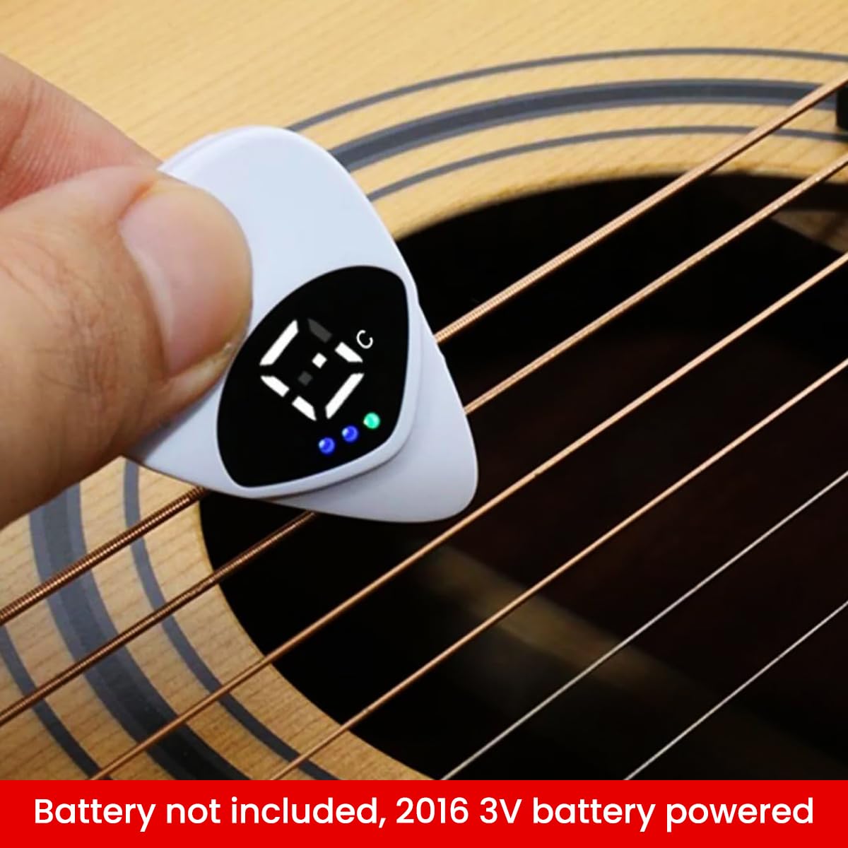 HASTHIP Chromatic Tuner for Guitar featuring 2 in 1 Pick Design and Light Indicator | Universal for String Instruments