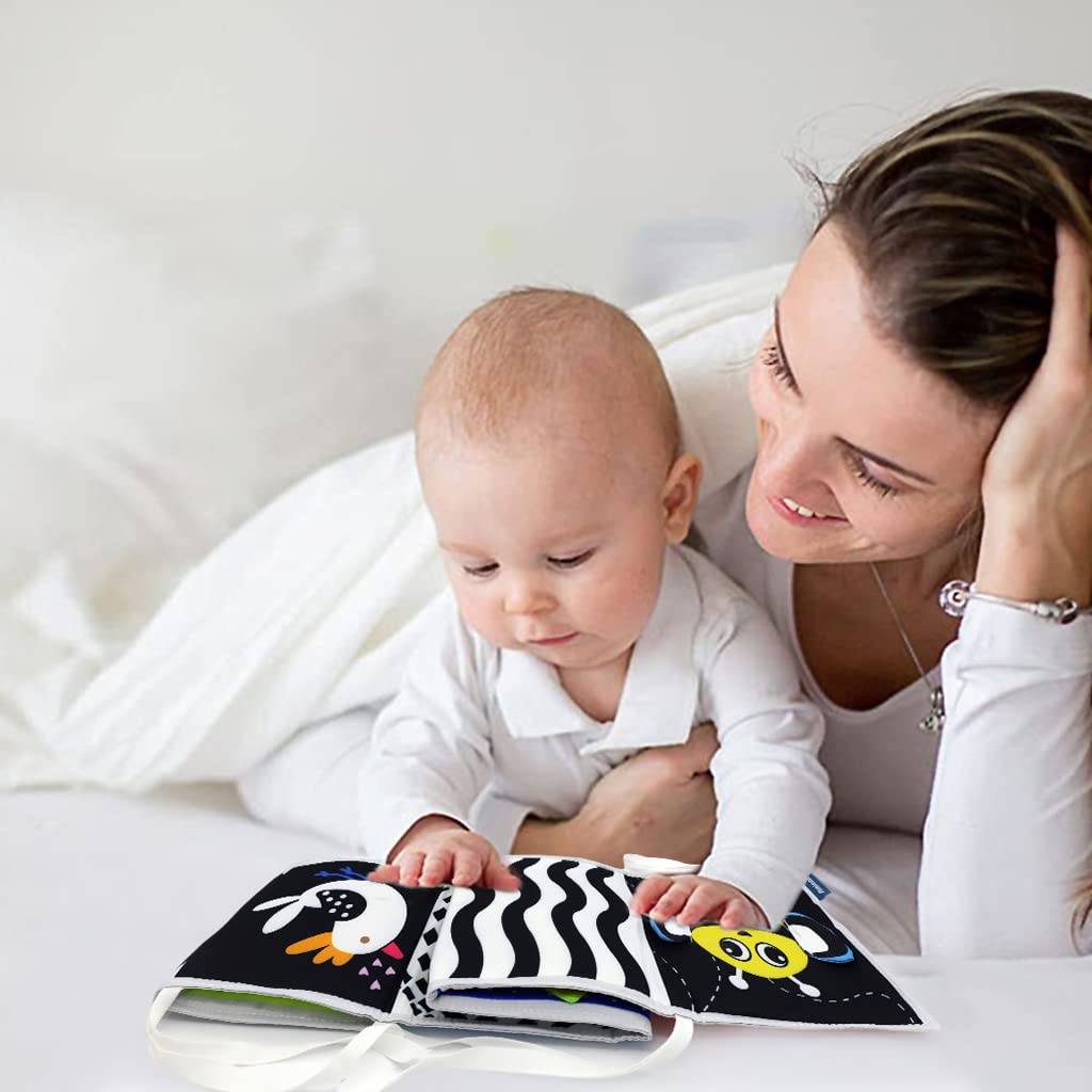 SNOWIE SOFT Rabbit Baby Toys Cloth Book for Sensory Play and Early Learning | Washable Soft Toy for 0–12 Month Babies