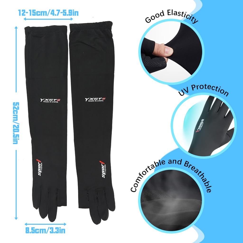 PALAY Hand Gloves for Sun Protection with Non Slip Palm and Touch Screen Design | Ice Silk UV Arm Sleeves