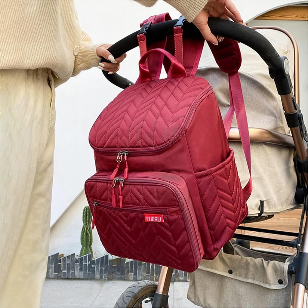 SNOWIE SOFT Motherly Diaper Bag Backpack for Travel with 26×16×36 cm Capacity and Stroller Buckles