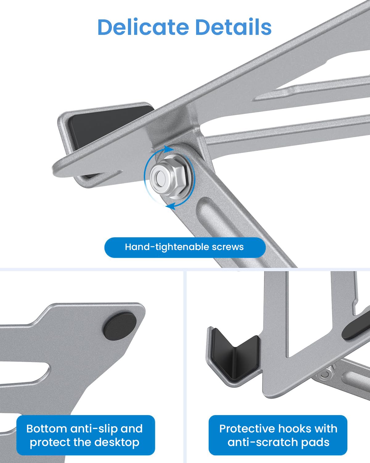 ZORBES Laptop Stand for 11–17.3 inch Devices with Adjustable Tilt and Aluminum Body | Foldable Riser for Desk and Travel