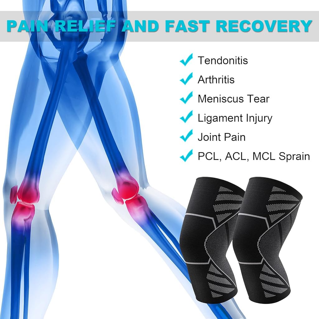 Zibuyu Leg Compression Sleeves for Running and Gym with Stabilizing Ring | Breathable Nylon Support