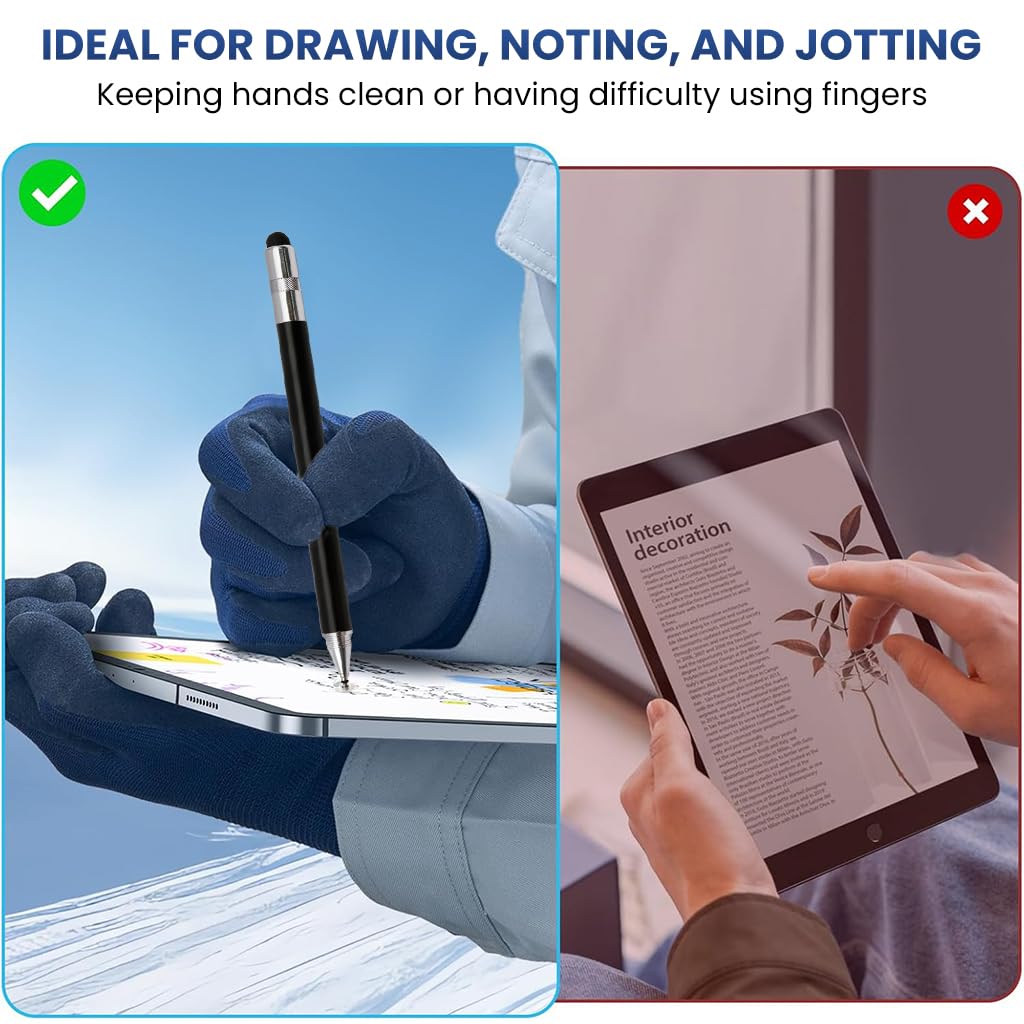 ZORBES Stylus Pen for Touch Screens with 4 Interchangeable Tips and Aluminum Body | Universal for iOS and Android