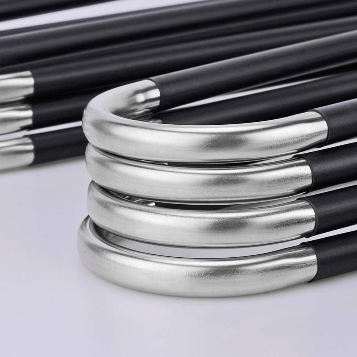 HASTHIP Wardrobe Hanger for Space Saving Clothes Organization with S Shape Design and Anti Slip PVC Sleeves | Holds up to 6 Garments Stainless Steel Set of 2