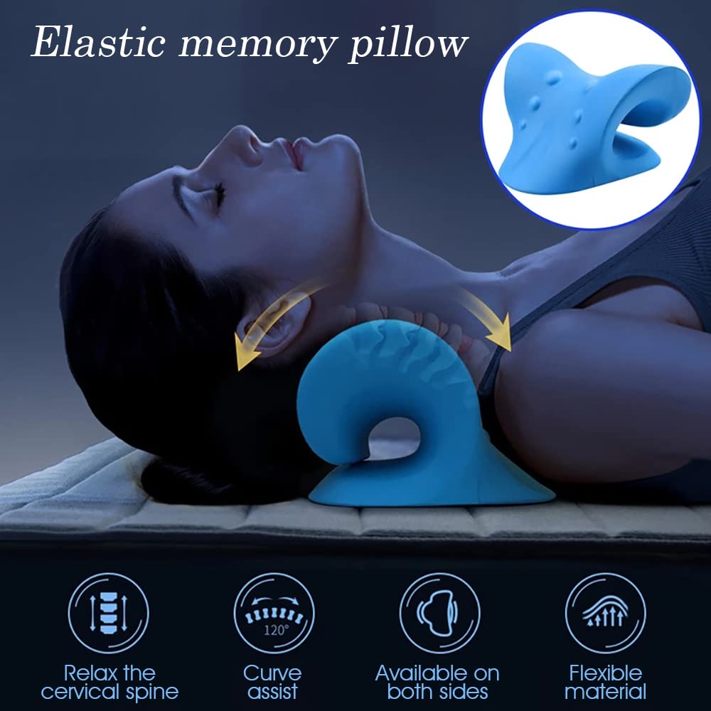 HANNEA Neck Massage Cervical Pillow Traction Device, Shoulder Relaxer, Fast Pain Relief, Melts Away Muscle Knots, Trigger Point, Tension, Stretcher, Chiropractic Acupressure Pillow