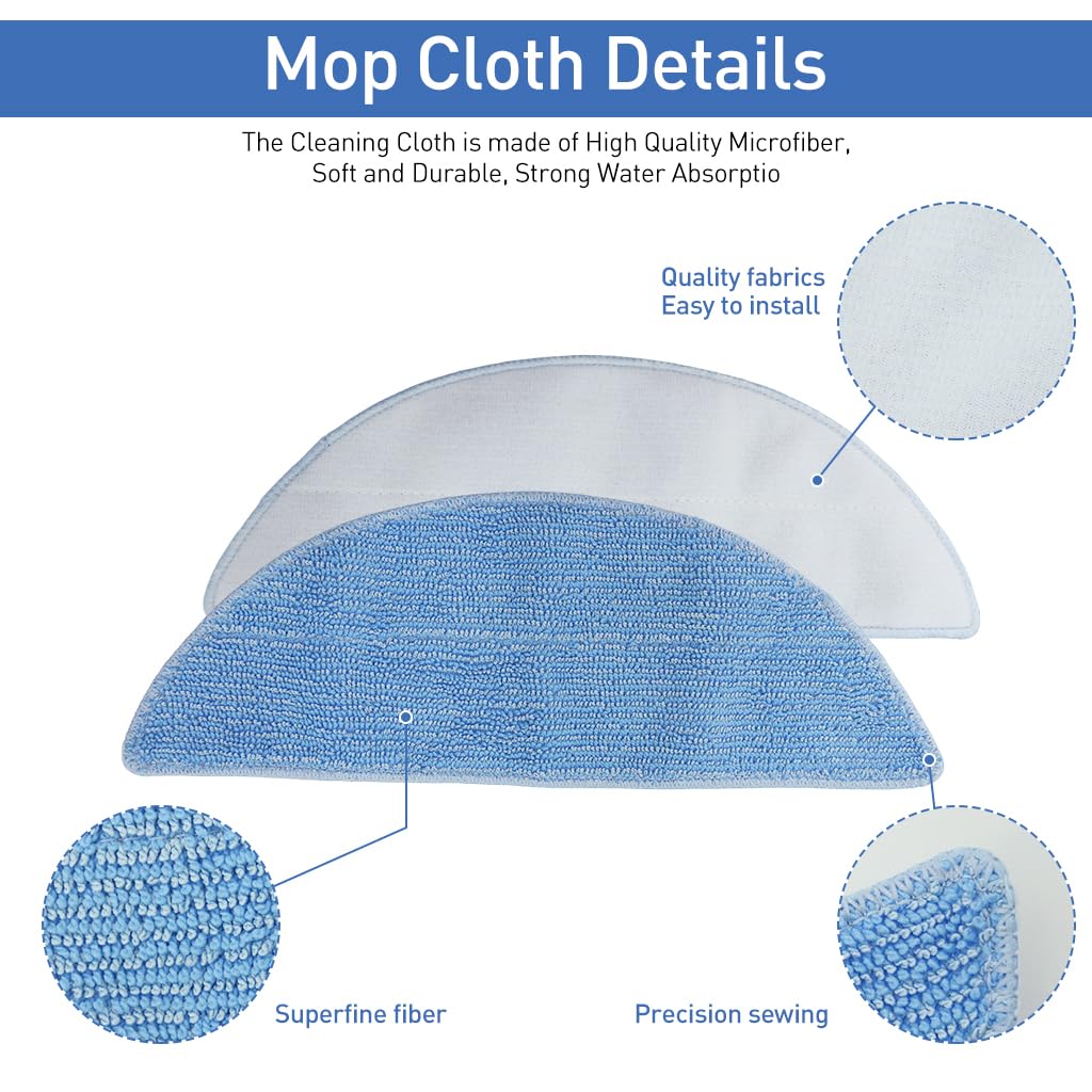 Verilux Replacement Accessories for Ecovacs Deebot Y1 Pro featuring 12PCS Brushes & Filters | Easy Install Cleaning Kit