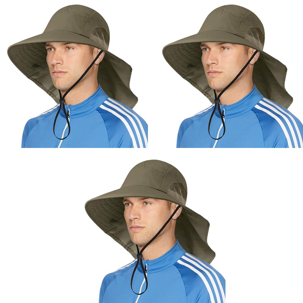 Gustave Wide Brim Summer Cap for Hiking and Fishing with 4 in Brim and 8.5 in Neck Flap | UPF50 Nylon Sun Hat