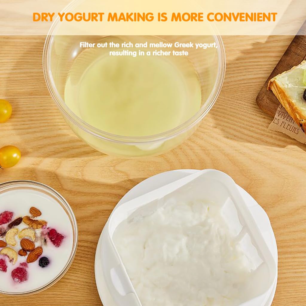 Supvox Yogurt Strainer for Homemade Greek Yogurt with Spring Loaded Press and 3L Capacity | BPA Free Reusable Filter Cup