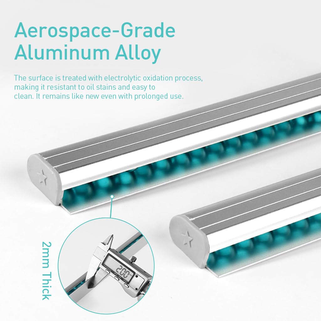 HASTHIP Ticket Holder for Restaurants with 19.6 in Aluminum Alloy Rail and Adhesive Backing | Order and Receipt Organizer for Kitchens and Cafes