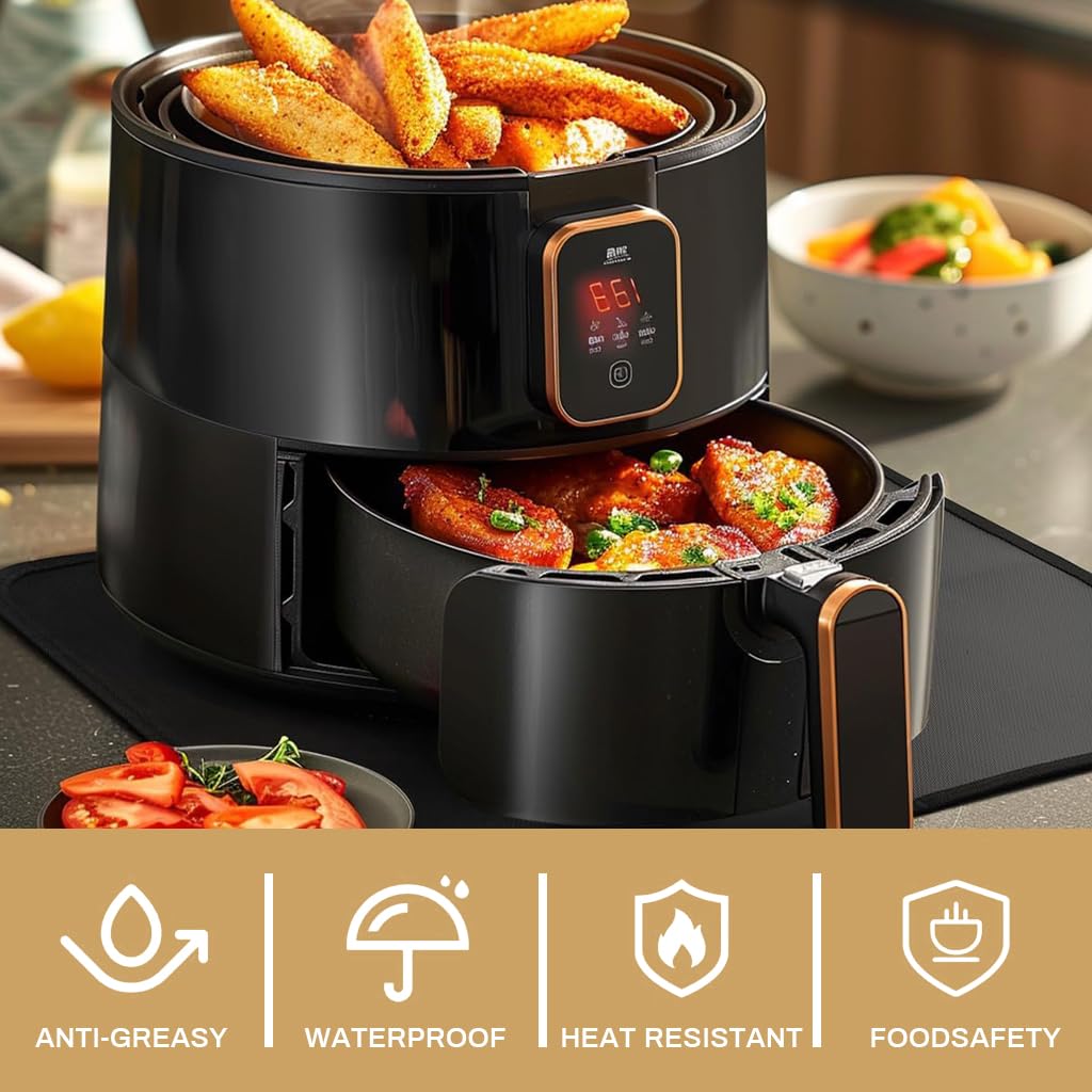 Supvox Silicone Air Fryer Mat for Countertops featuring Non Slip Heat Resistant Design 45x38cm