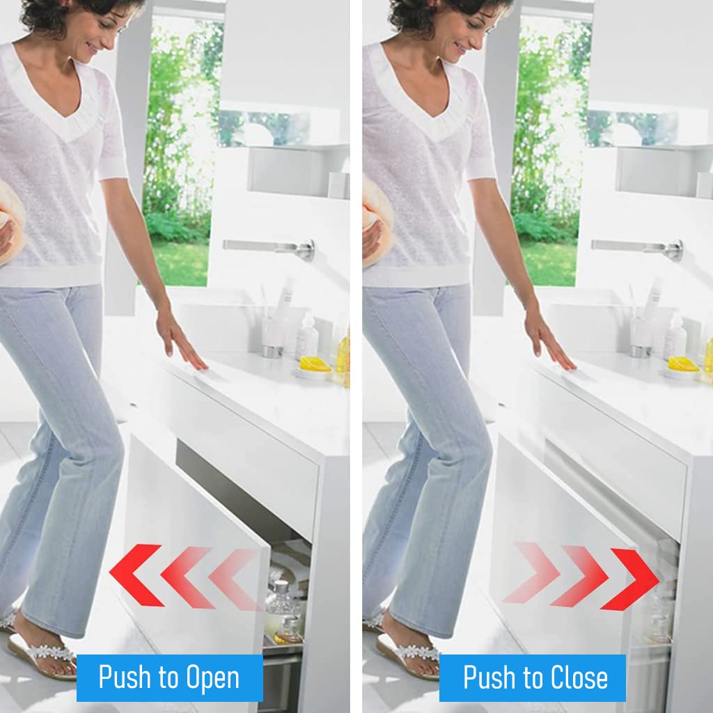 HASTHIP Magnetic Push Latch for Cabinet Doors featuring Push to Open Lock 7.8×4.65×1.7 cm | Black ABS Set of 2